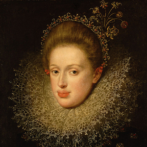 Detail from the painting of Empress Anna (1585–1618) by Hans von Aachen. Dated 1604.