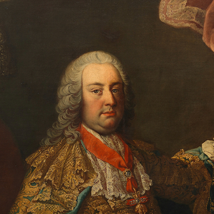 Ausschnitt des Gemäldes von Kaiser Franz I Stephan (1708-1767) von Martin van Meytens.  Um 1740.