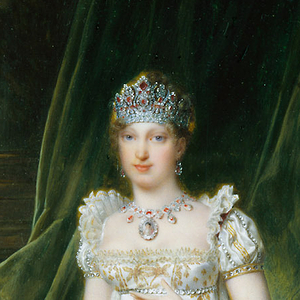 Ausschnitt des Gemäldes der Kaiserin Maria Ludovica (1791-1847) von Jean Baptiste Isabey. Datiert 1810.