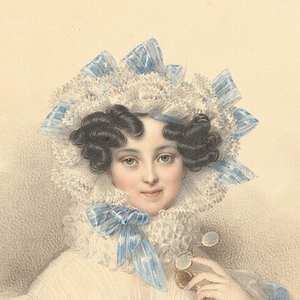 Ausschnitt der Grafik von Henriette (1797-1829) von Johann Nepomuk Ender. Datiert 1829.