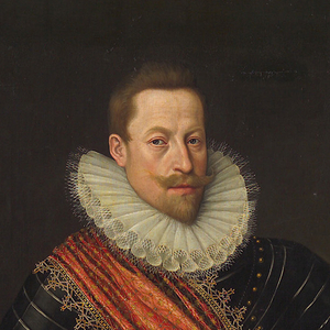 Ausschnitt des Gemäldes des Kaisers Matthias (1557-1619) von  Lucas I. van Valckenborch. Um 1583.