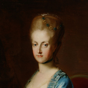 Ausschnitt des Gemäldes von Maria Karoline (1752-1814) von Johann Georg Weikert. Um 1768.