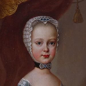 Ausschnitt des Gemäldes von MAria Theresia (1762-1770) von einem unbekanntem Künstler. Vor 1770.