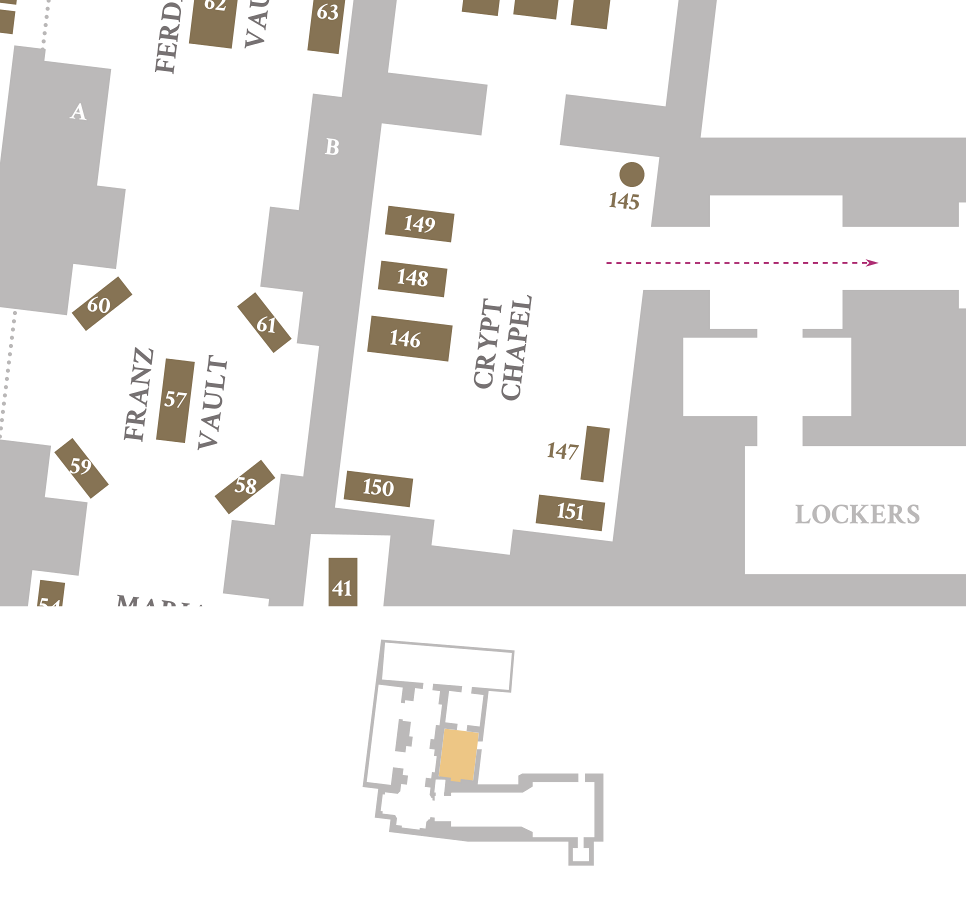 Excerpt from the map of the Capuchin Crypt - Crypt Chapel. Click to enlarge the map.
