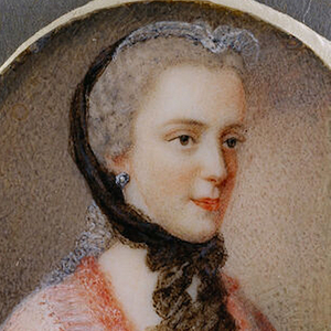 Ausschnitt des Gemäldes der Kaiserin Maria Josepha (1739-1767) von einem unbekannten Künstler. Ca. 1905.